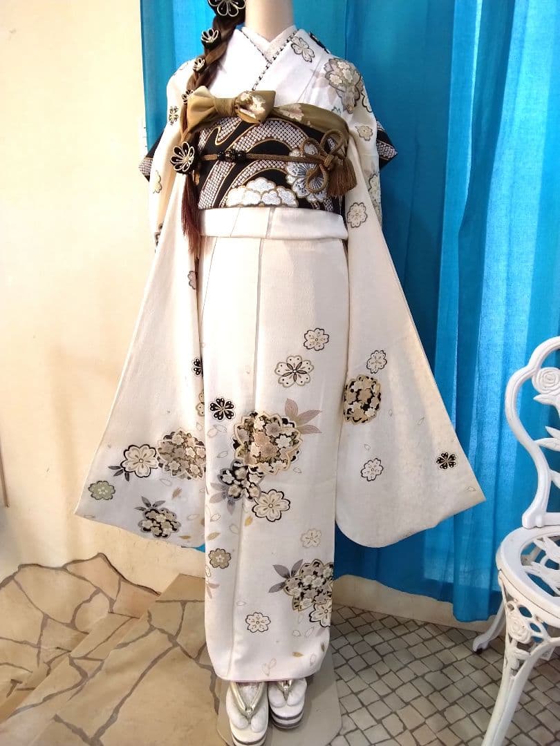 振袖フルセット、正絹振袖成人式、半襟重ね衿、帯揚げ帯締め、西陣袋帯、襦袢