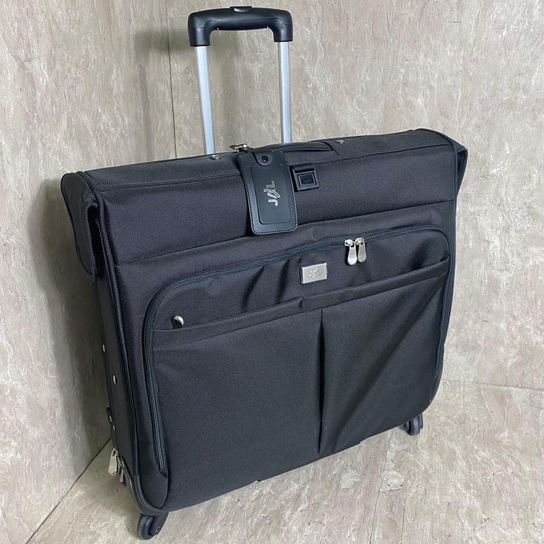 極美品 JAL 大型多機能 ４輪 スーツケース キャリーバッグ ガーメント
