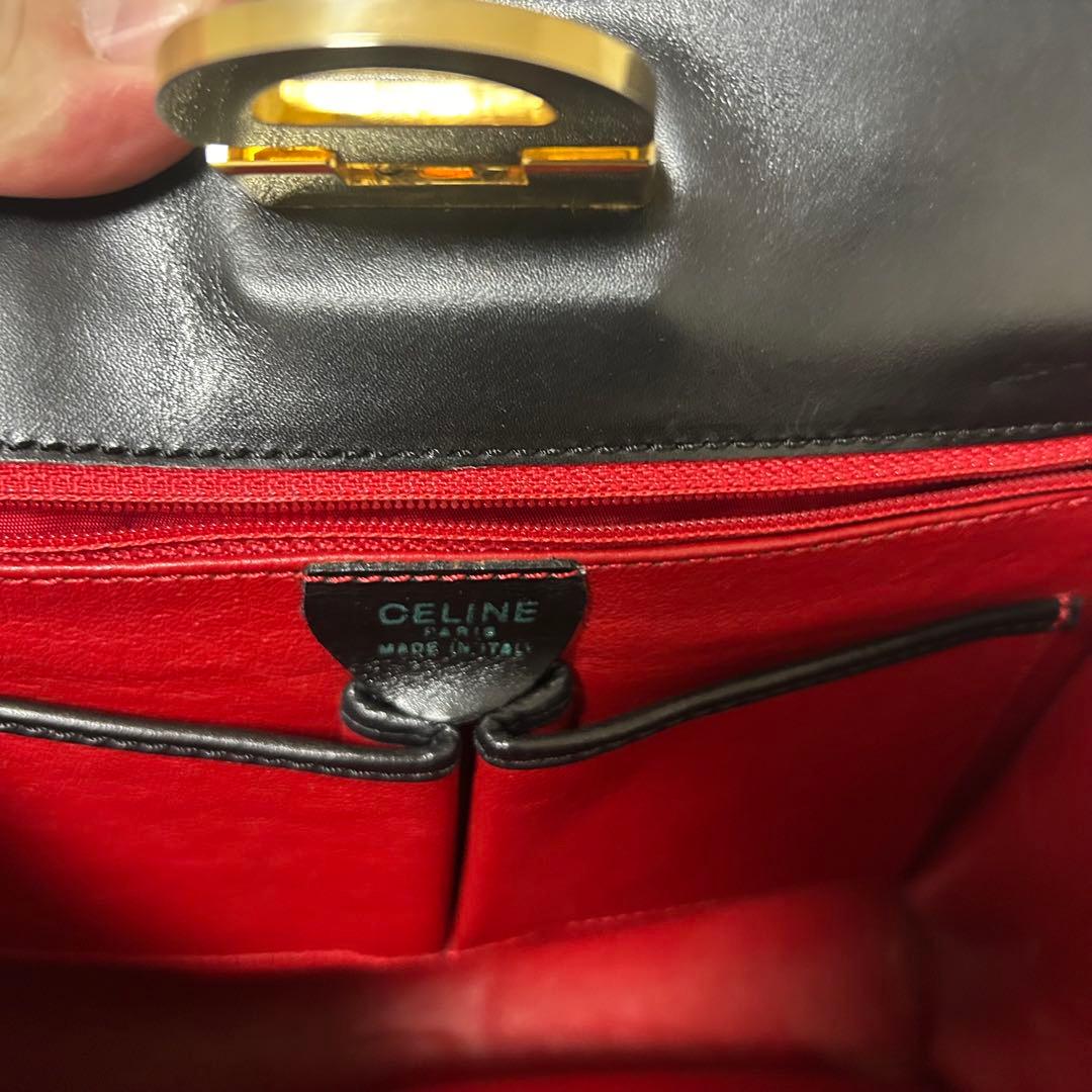 セリーヌ ヴィンテージ ショルダーバッグ トートバッグ カーフレザー ロゴ金具