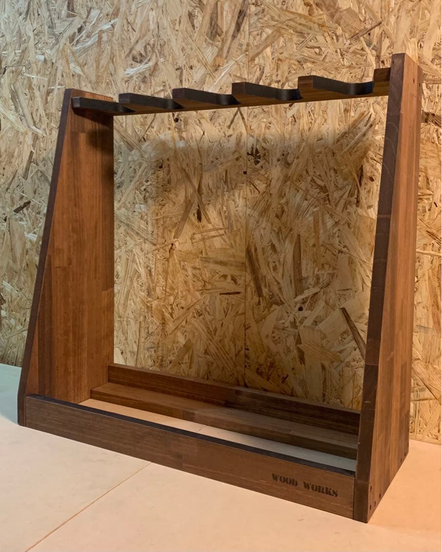 WOODWORKS ライフルスタンド ガンスタンド ガンラック ５丁掛 ブラウン