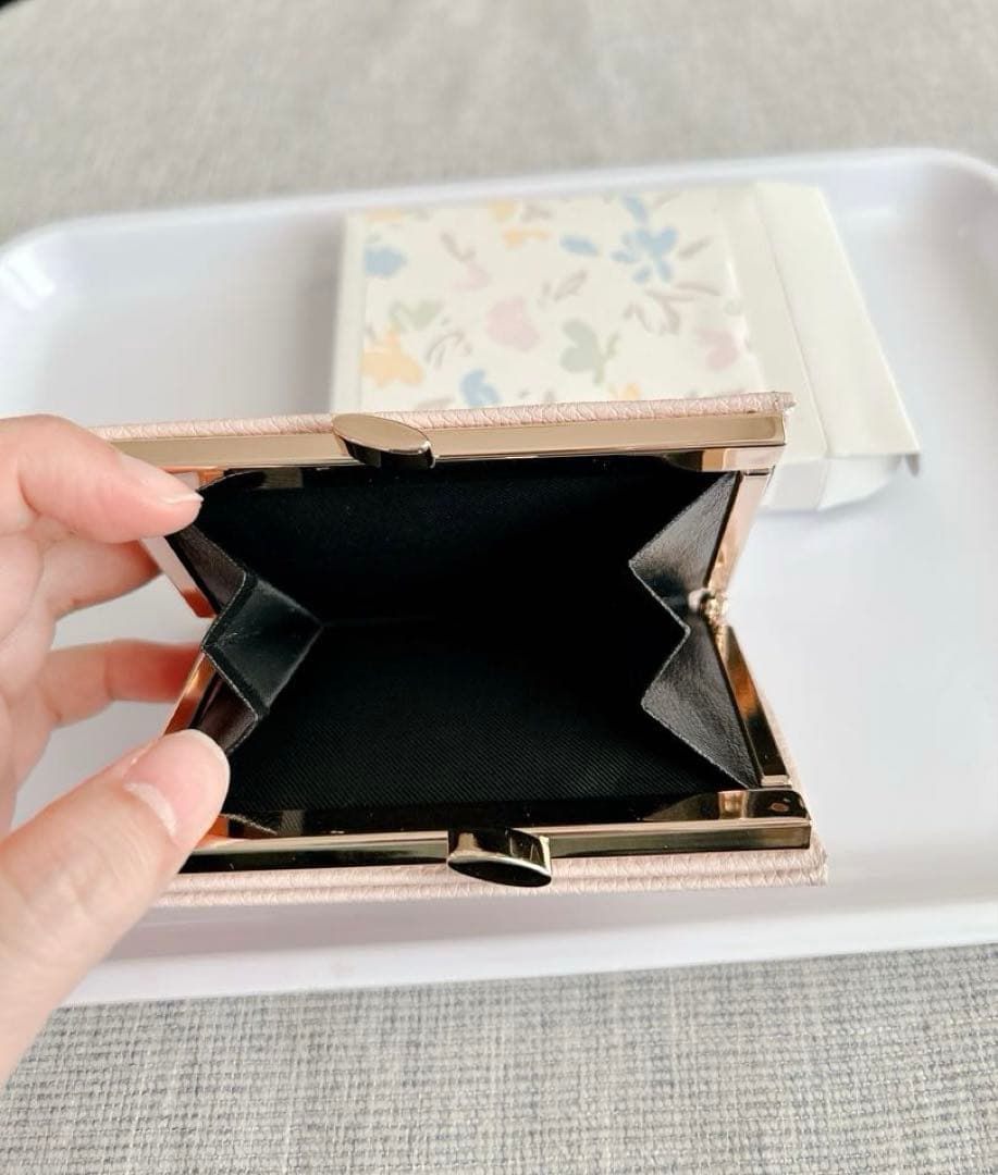 皇居財布　がま口　二つ折り　ピンク