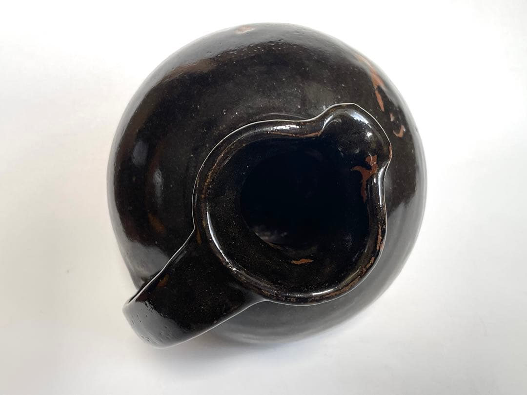 陶芸家　人間国宝　濱田庄司　浜田庄司　？黒釉　水次　水注　ピッチャー　ポット水瓶