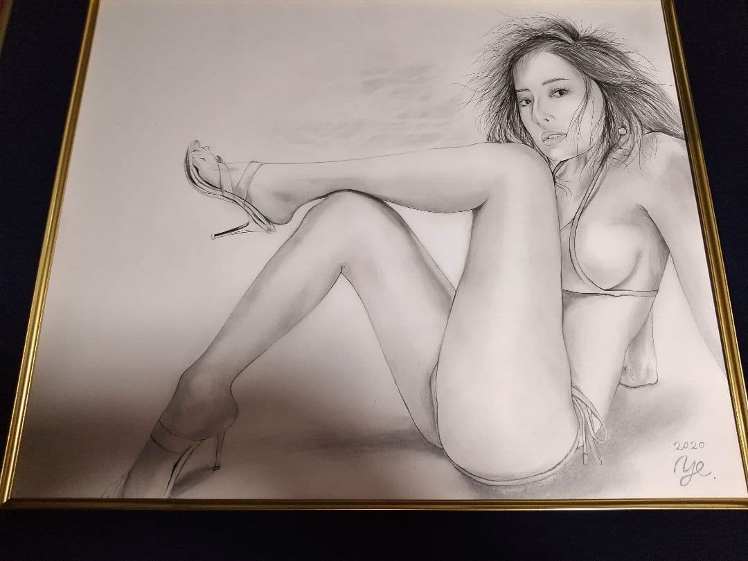 絵画、8F、裸婦、美人画、ハイヒールk、額縁、真作、高塚省吾、森本草介、肉筆。。