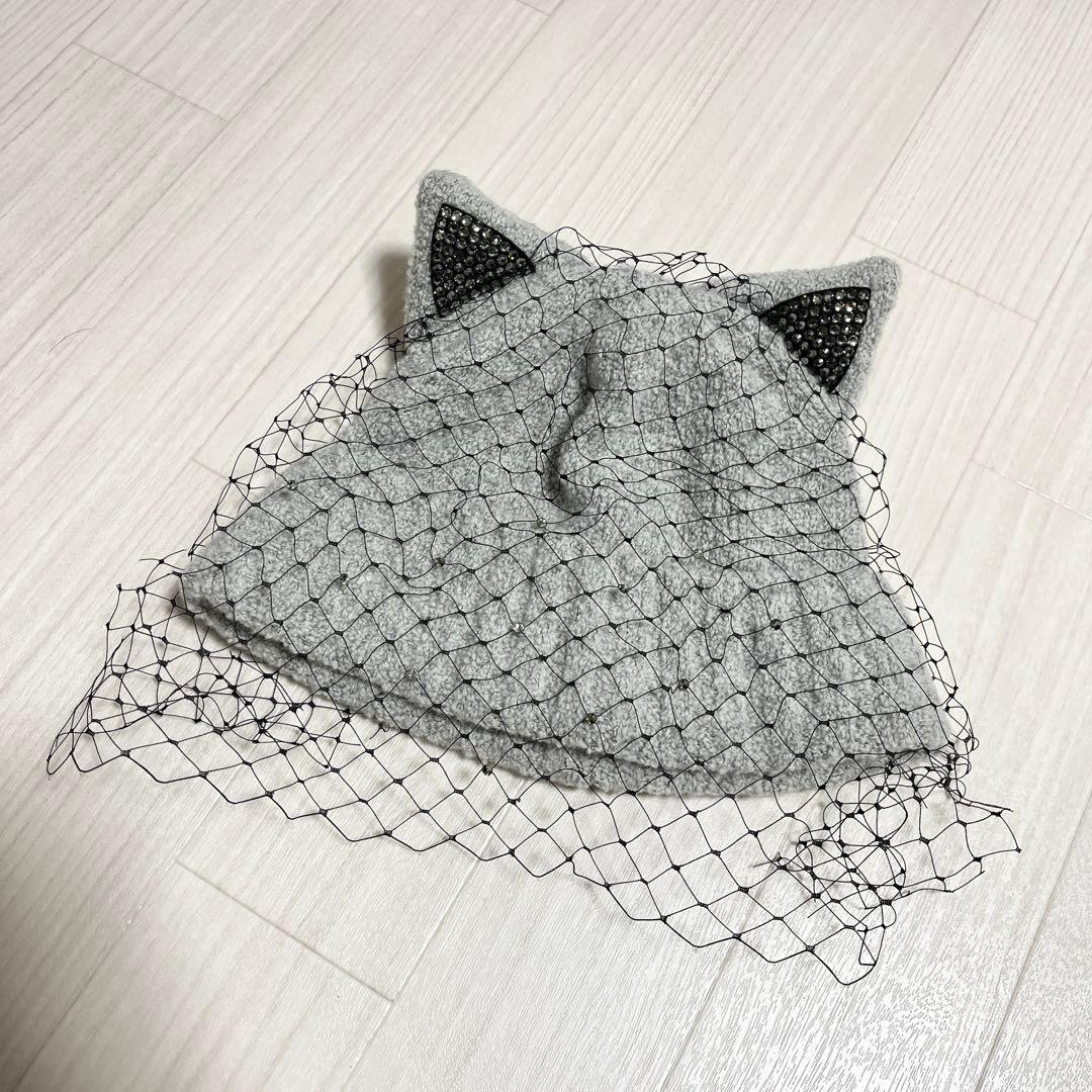 Ca4la ネコ耳　ニット帽　ラインストーン