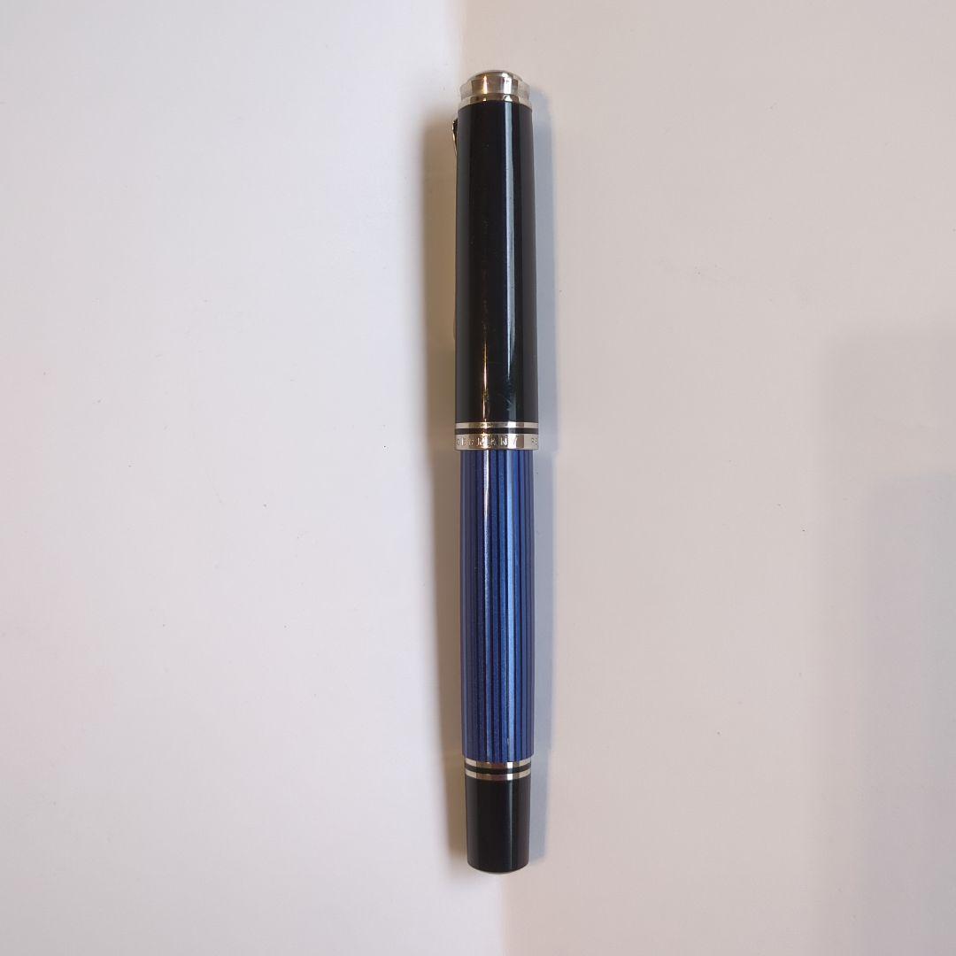 ペリカン　スーベレーン　m805 ブルーストライプ　F　細字　750　18金