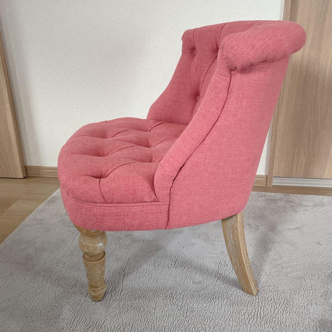 ラムズゲイトチェア 1人掛けソファ　リネン　ダスティピンク