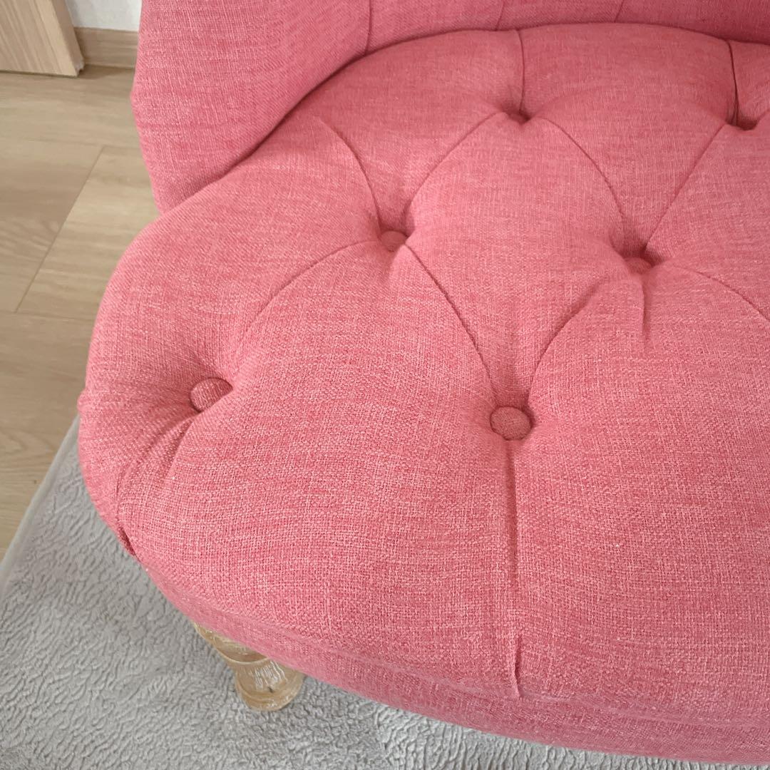 ラムズゲイトチェア 1人掛けソファ　リネン　ダスティピンク
