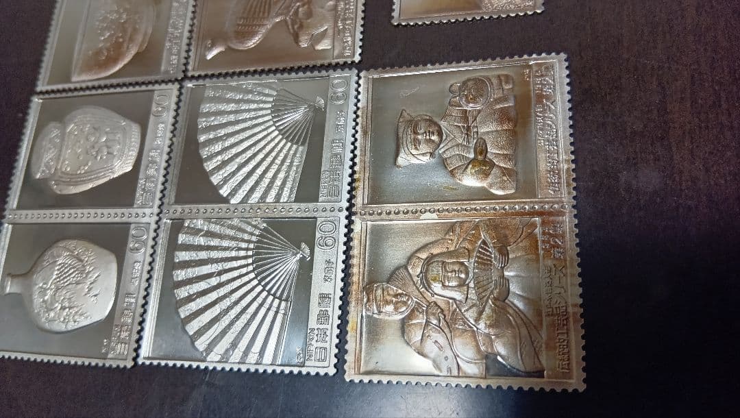 松本徽章工業　金属工芸品　切手形の純銀プレート（伝統的工芸品、その他）