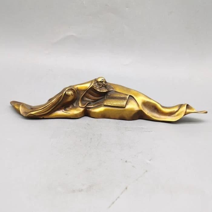 銅細工 達磨祖師 文鎮 筆架 筆置 筆入 装飾品 工芸品 美術品