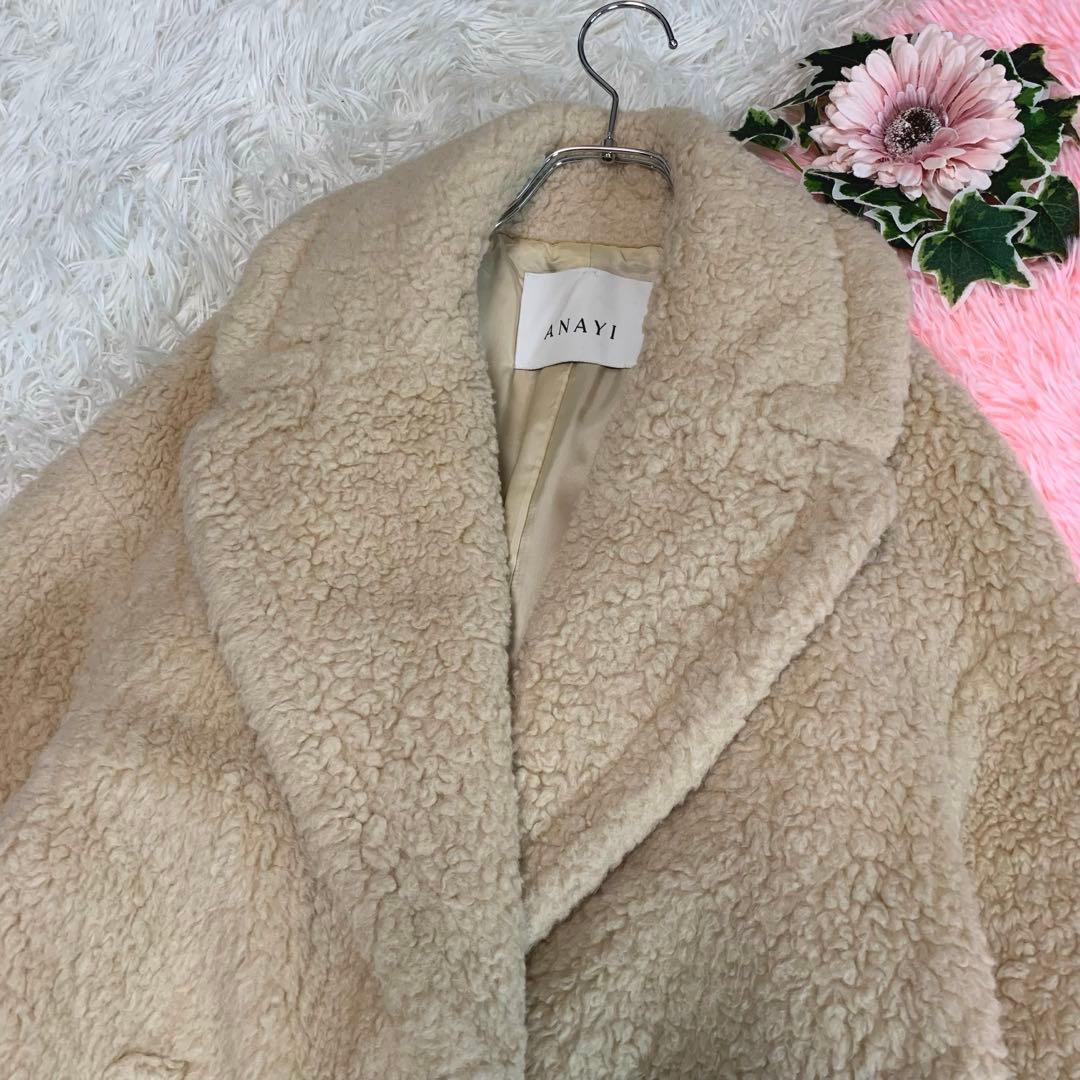 F20. ANAYI【現行タグ/近年モデル：20aw◆ボアコート】カーリーウール