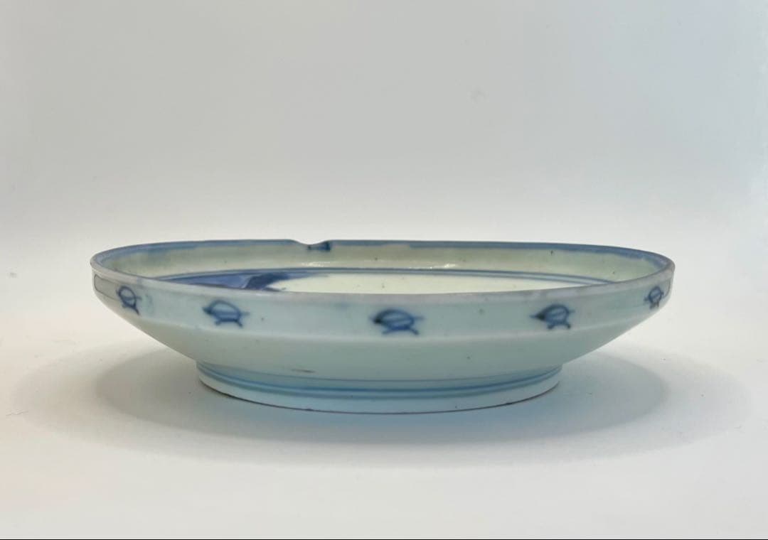 古伊万里　古染付　雁の図皿　染付　アンティーク　古道具　食器