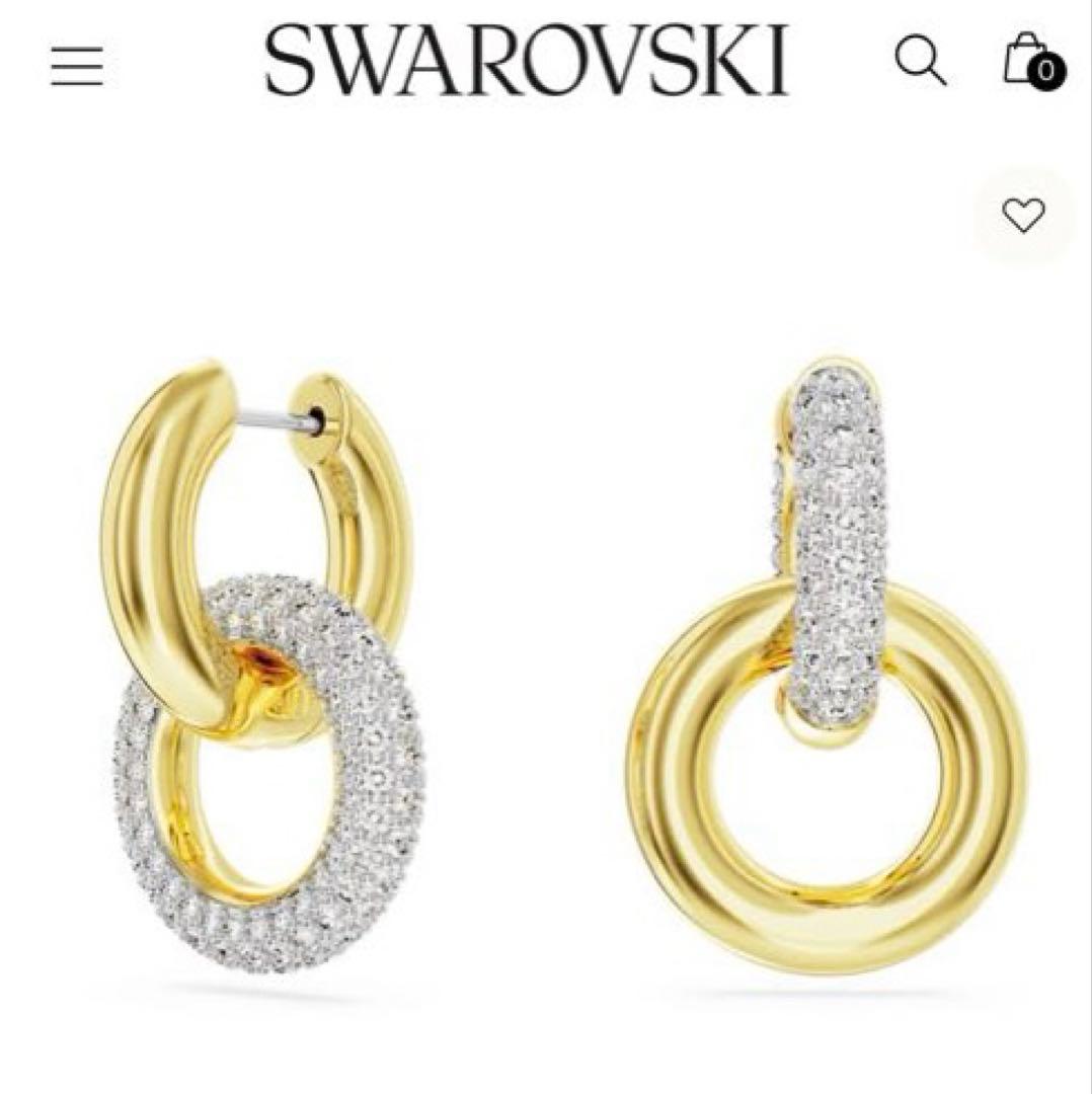 スワロフスキー　ピアス　Dextera フープ　ゴールド　正規品　新品　箱付