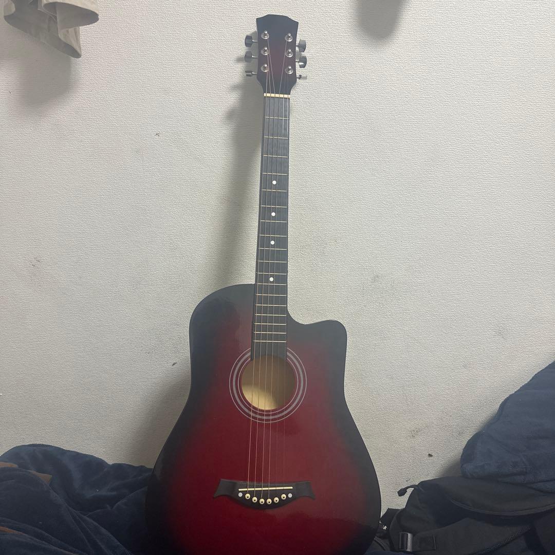 アコースティックギター レッド 6弦