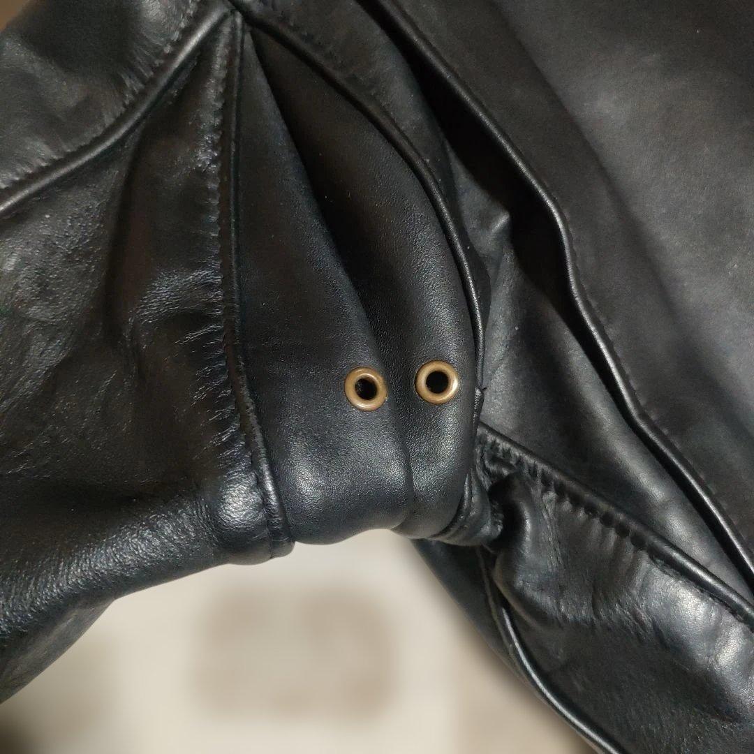 美品　別注希少モデル　短丈ゴールドジップ　643E Schott　襟付３４