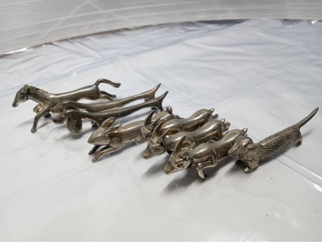 箸置き 馬 犬 兎 カンガルー アンティーク8点 インテリア 置物
