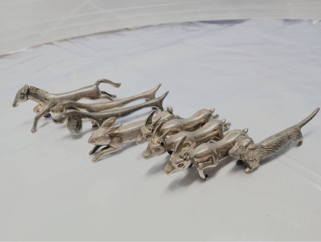 箸置き 馬 犬 兎 カンガルー アンティーク8点 インテリア 置物