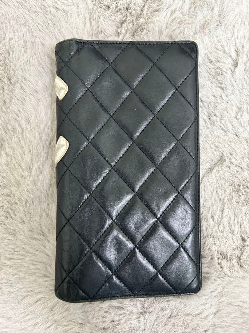 CHANEL キルティング 二つ折り財布 ブラック