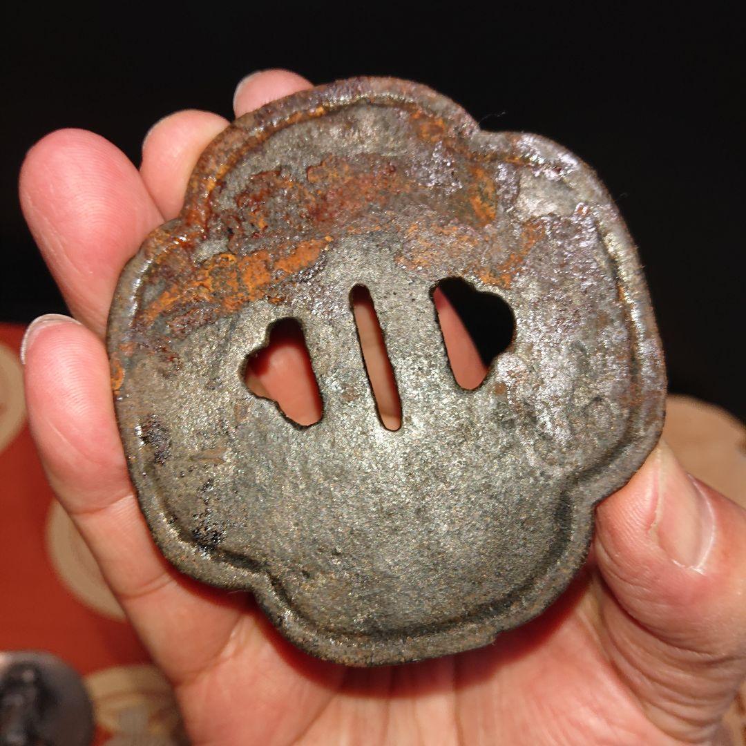 刀鍔、アンティーク銅製茶托セット