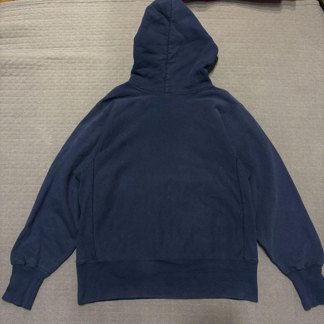 90s USA製 リバースウィーブ パーカー チャンピオン ネイビー スウェット