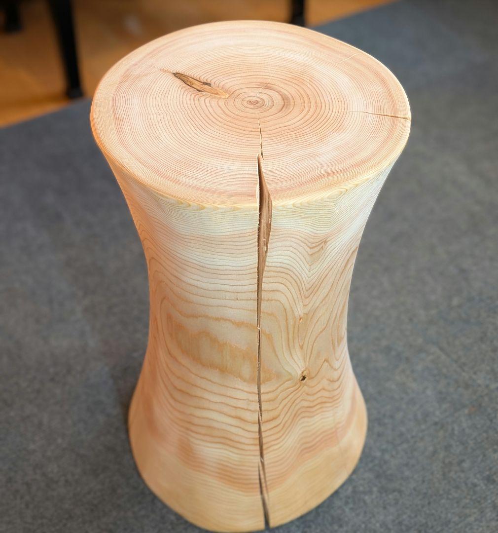 ppp　檜　丸太　椅子　スツール　高さ約45.5㎝