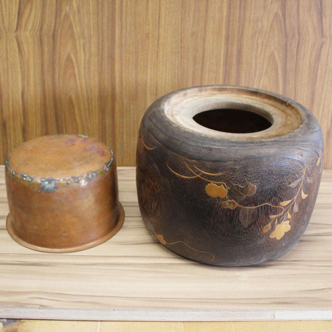 桐火鉢　高蒔絵・螺鈿細工　その１