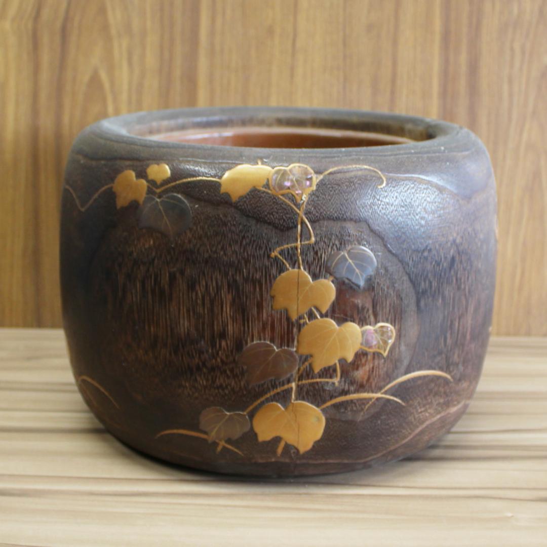 桐火鉢　高蒔絵・螺鈿細工　その１