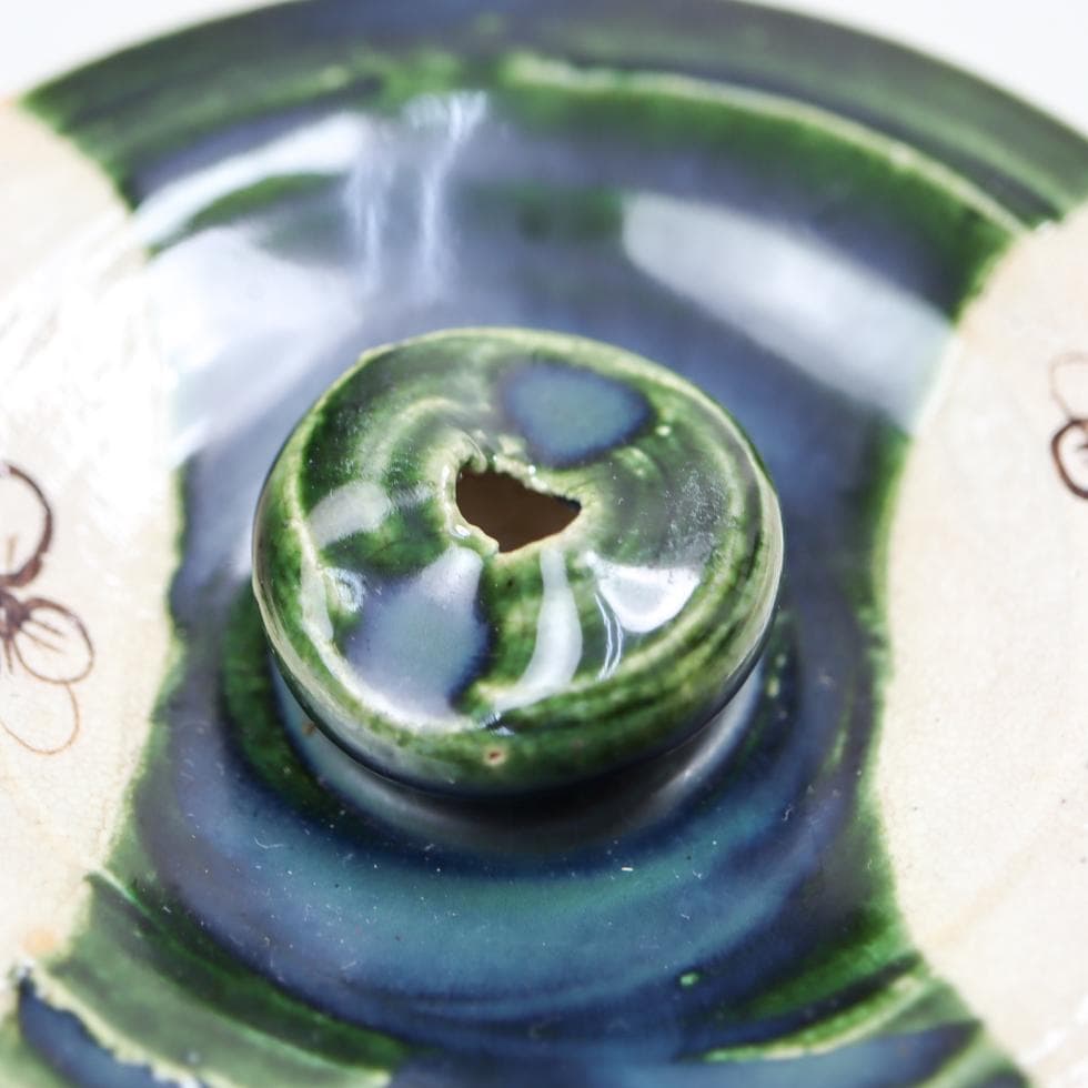 山口錠鉄 織部水指 茶道具 共箱