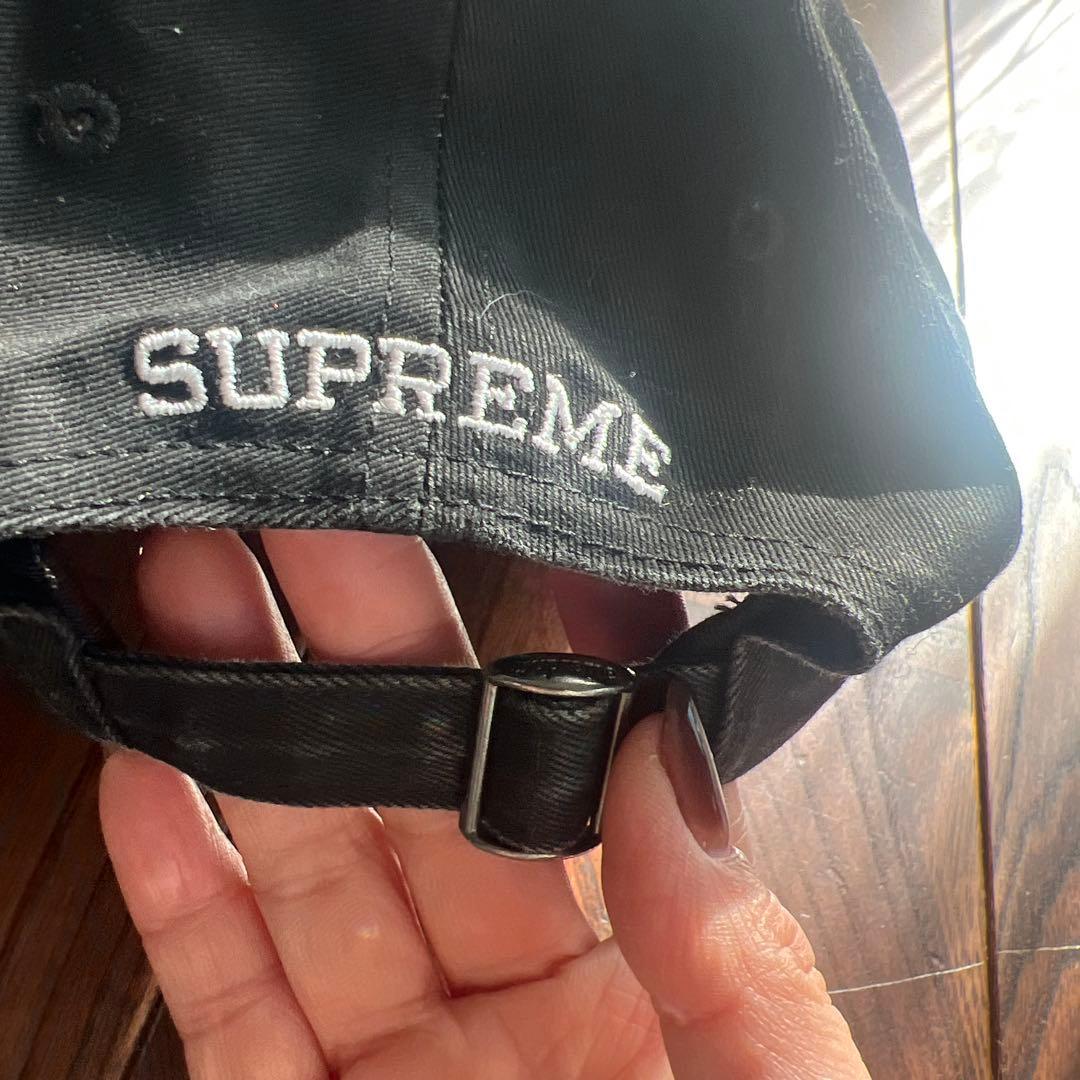 SUPREME S刺繍キャップ 黒