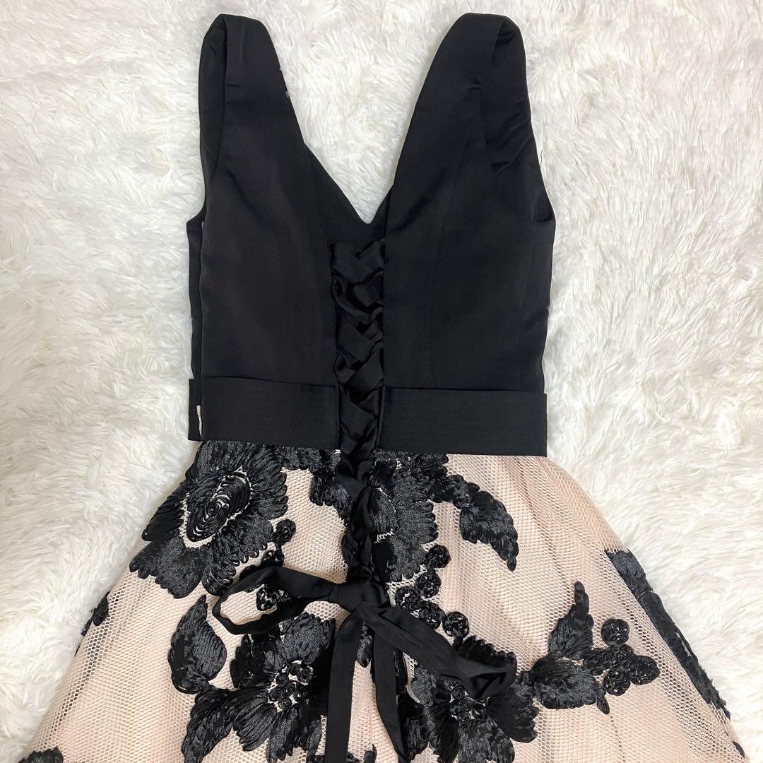 美品✨【SETTAN】パット入りAラインロングドレス　立体刺繍　結婚式　S