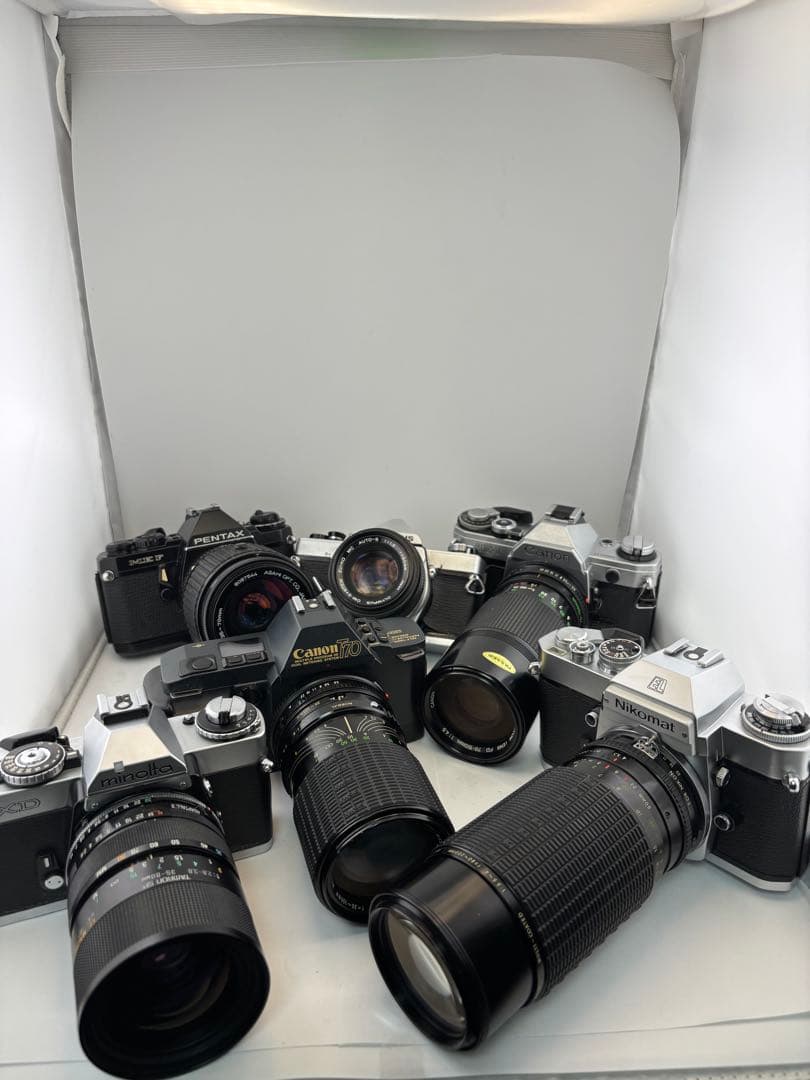 一眼レフカメラセット（Canon, Pentax, Olympus）