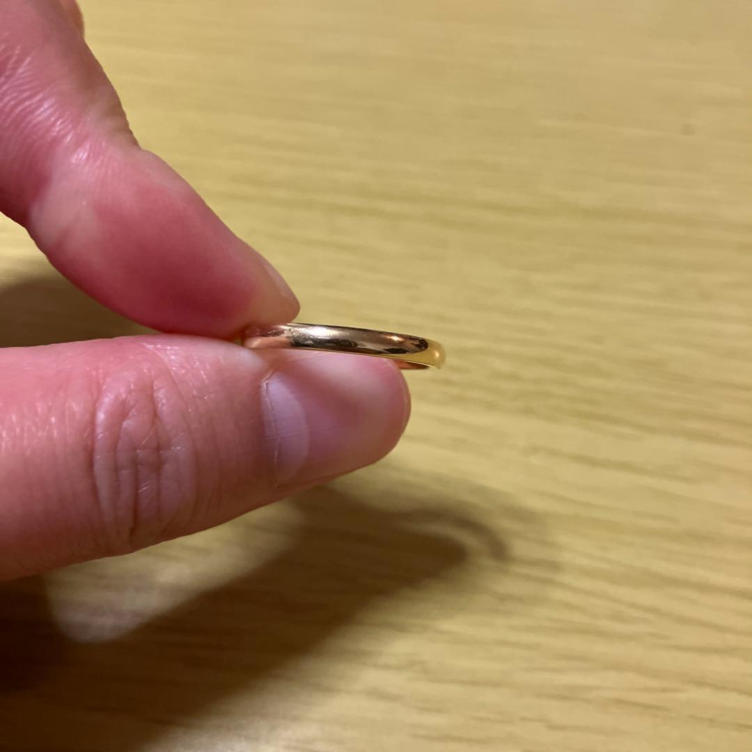 k18YG シンプルリング 鍛造
