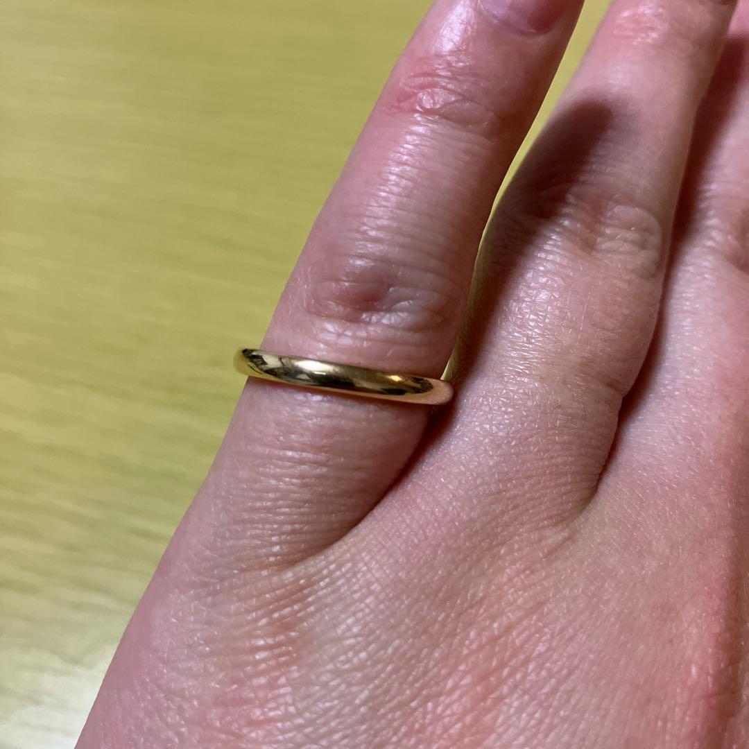 k18YG シンプルリング 鍛造