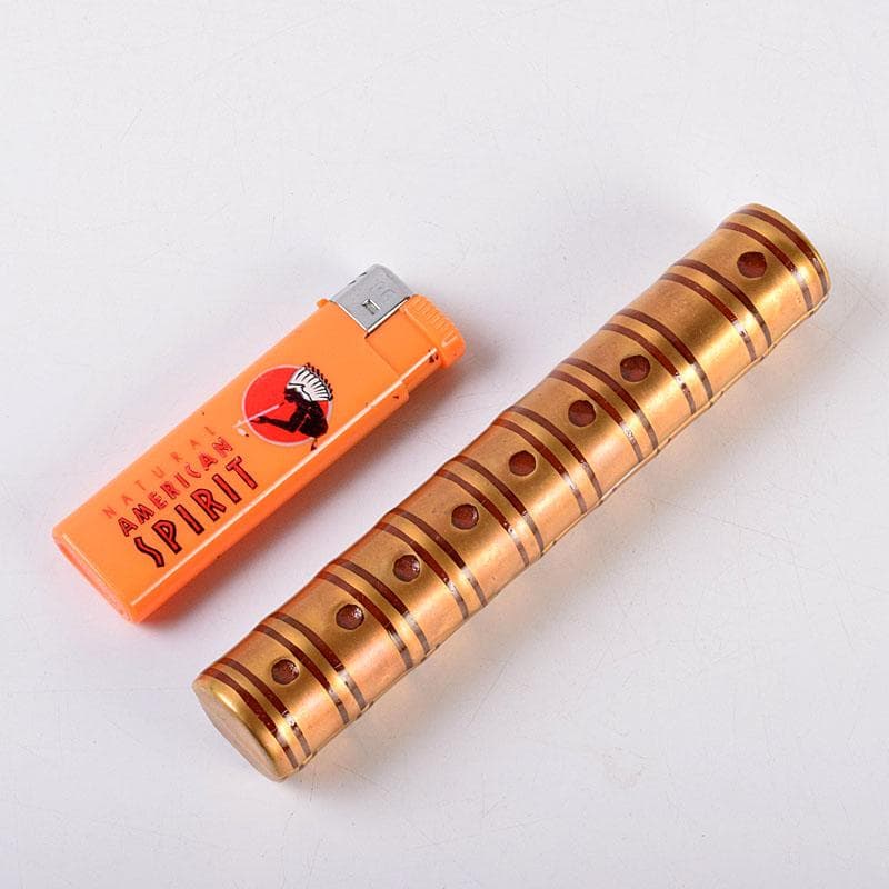 茶道具　小木曽芳正作　金彩　横笛香合　共箱　V　8482