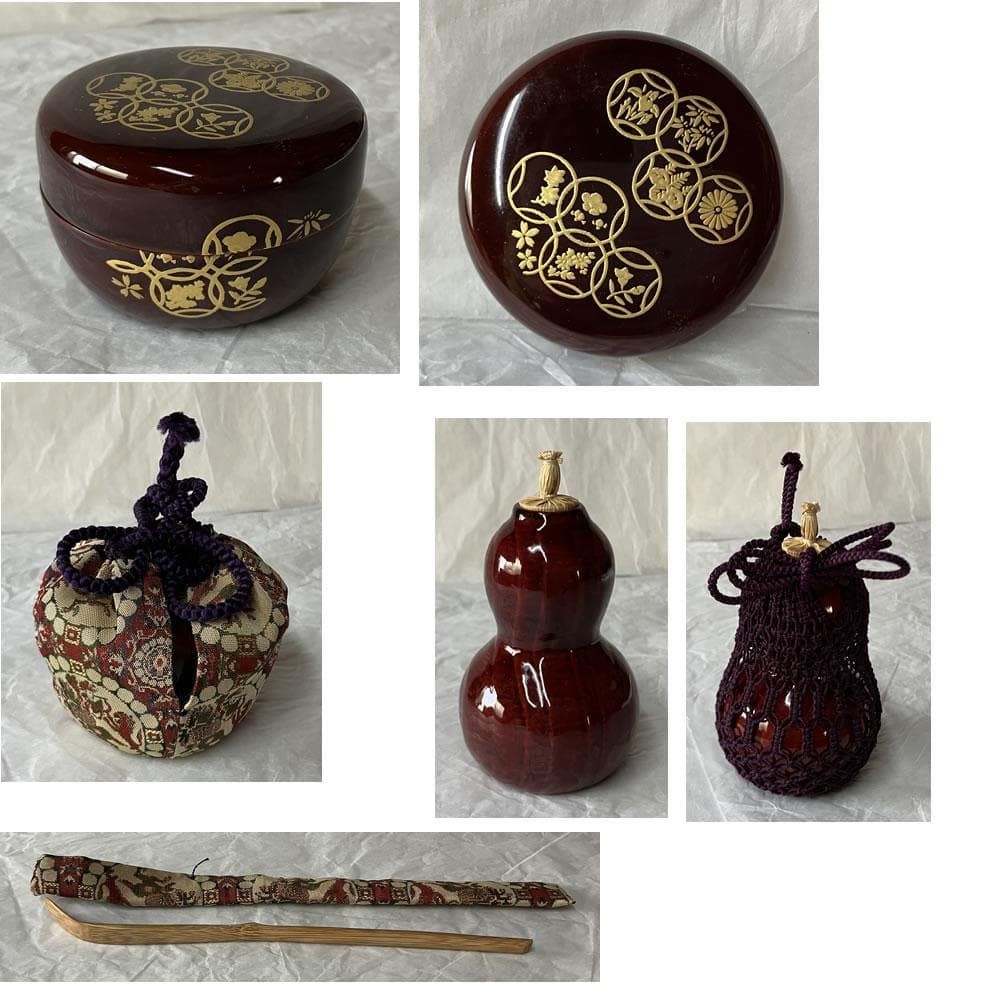 e3150 御所籠 在銘 野点 御所篭 竹籠 茶籠 茶箱 色紙点 抹茶碗 茶道具