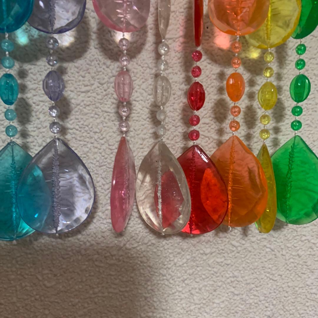 レア★ビーズカーテン　クリア　昭和レトロ　平成レトロ　ポップ　スケルトン　のれん