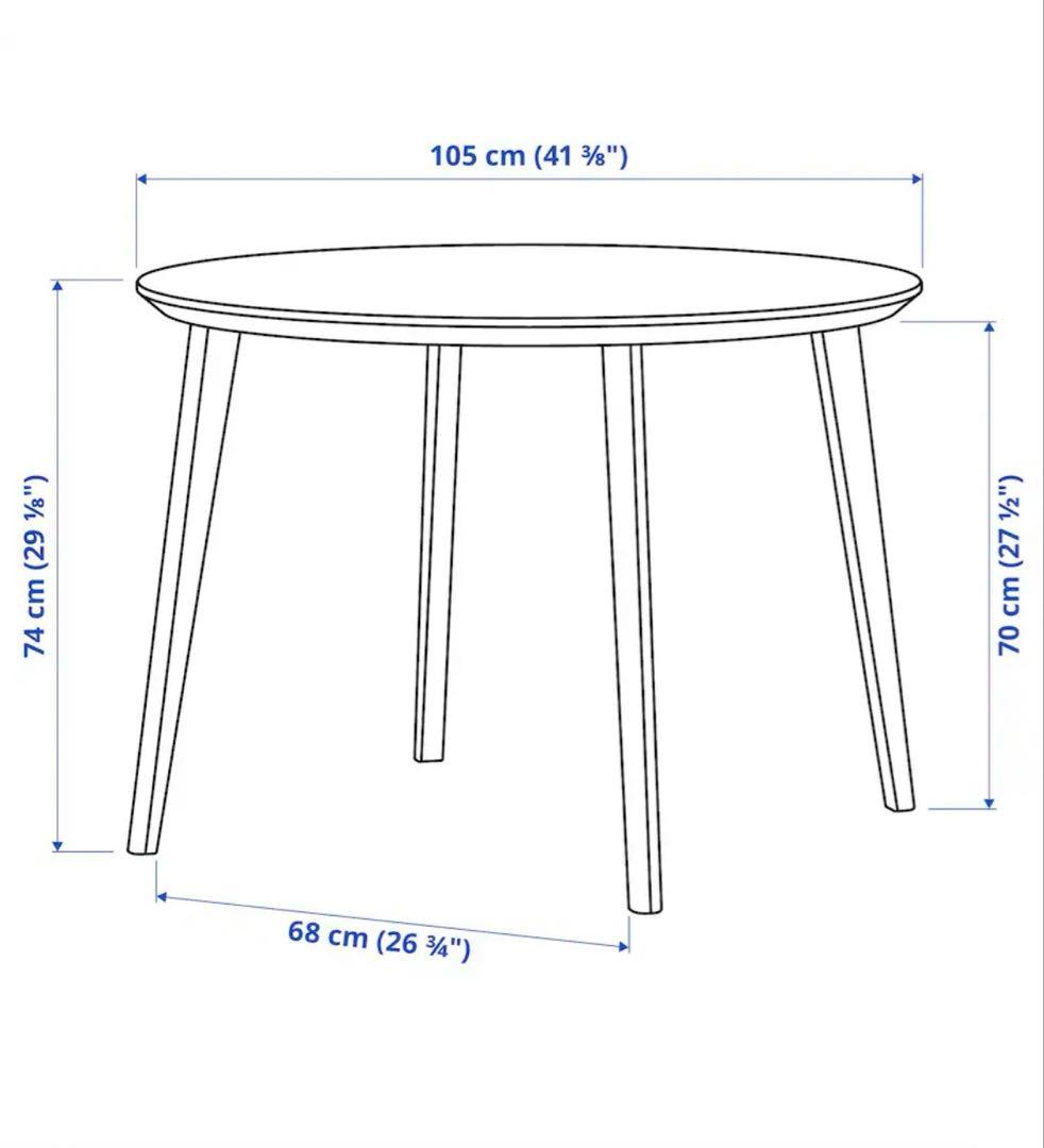 【送料込み】 IKEA リーサボー LISABO 丸テーブル 直径105cm