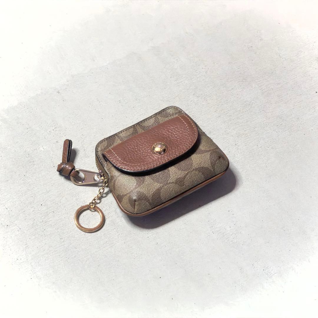 COACH コーチ パース カード シグネチャー キーリング付 C0209