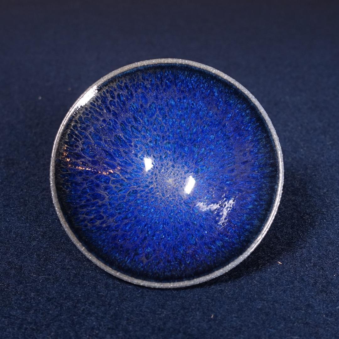 鎌田幸二 最上位希少作 窯変翠青天目 酒盃 共箱