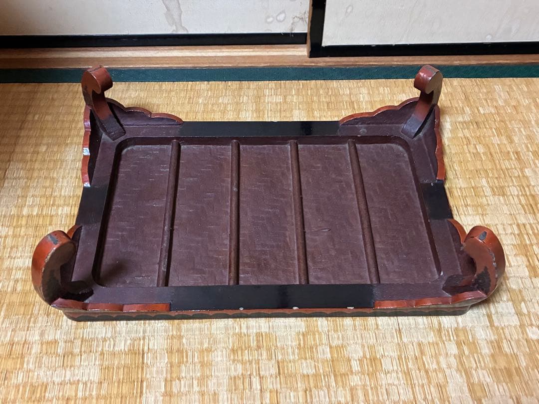 木製 漆塗 四足 花台 架台 時代物 中国？