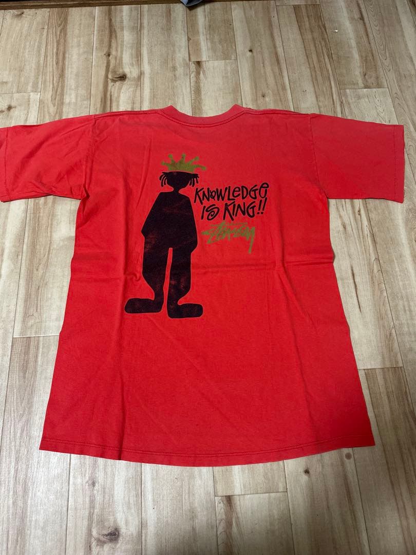 OldStussy Knowledge is King Tシャツ 赤