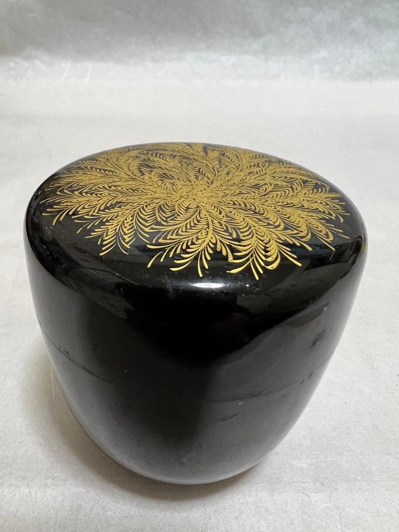 茶道具茶器黒塗 松喰鶴蒔絵 美品現状品のみサイズ約高さ7cm×6.5cm木箱あり