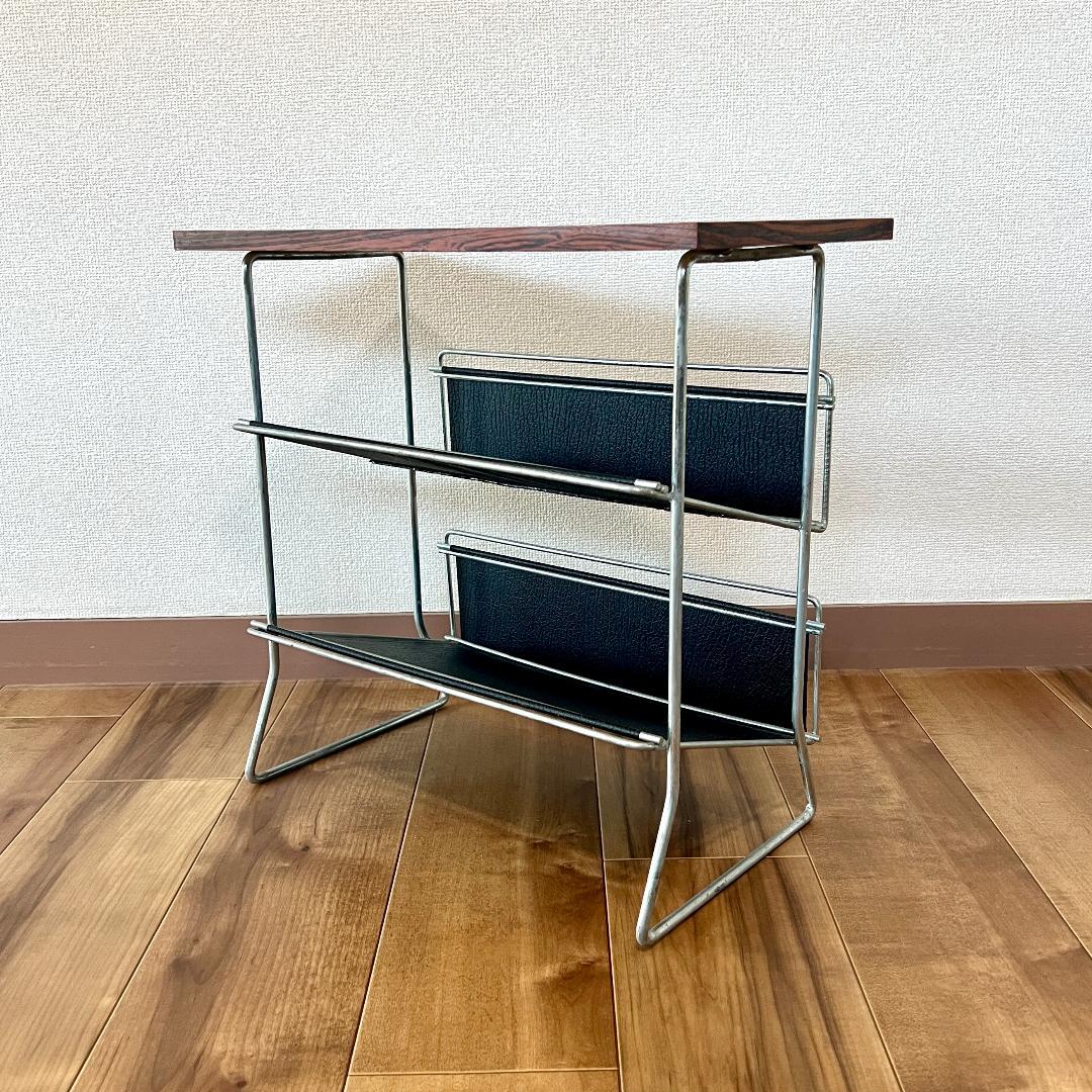 サイドテーブル 60年代 デンマーク製 ミッドセンチュリー マガジンラック