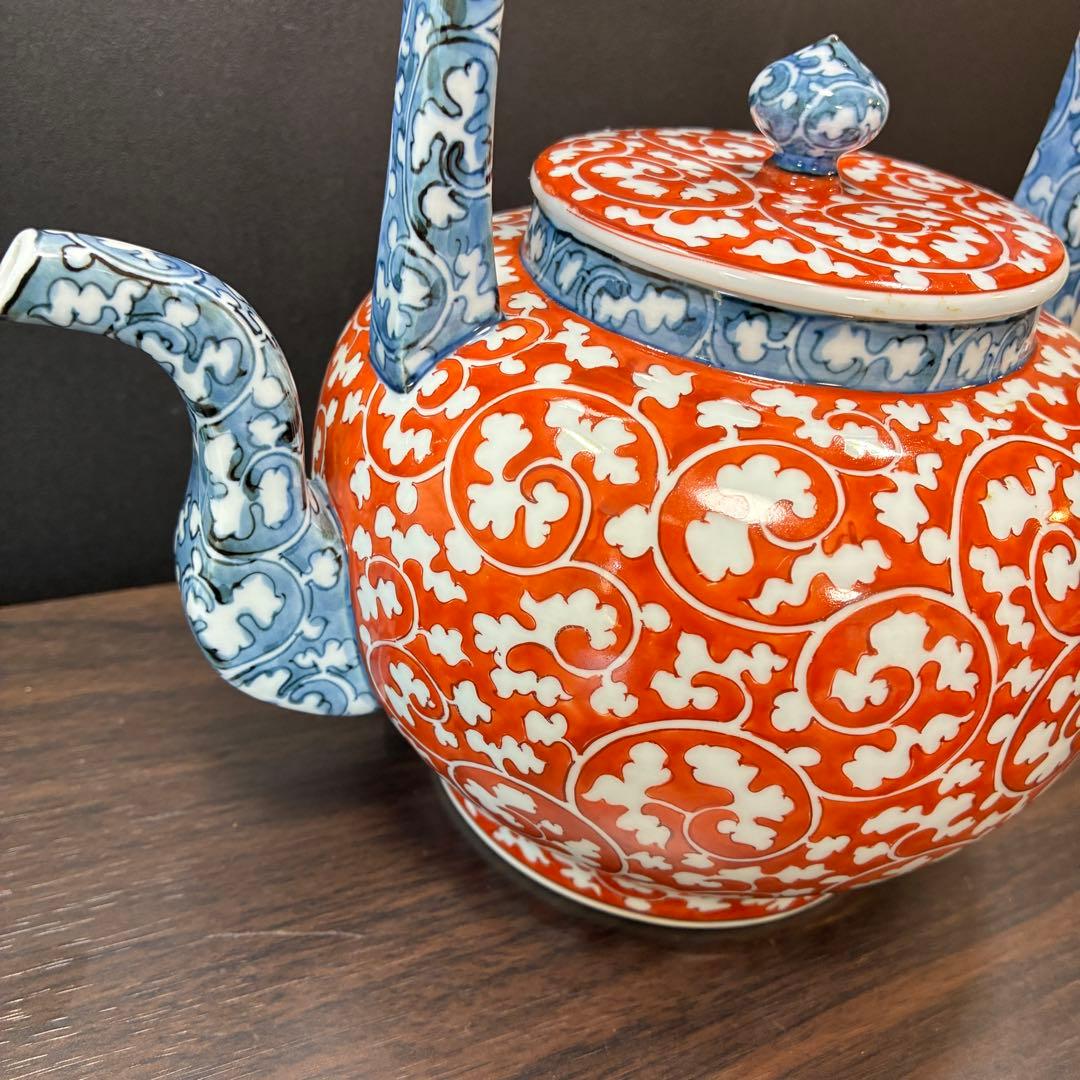 源右衛門窯　希少　赤絵更紗唐花紋