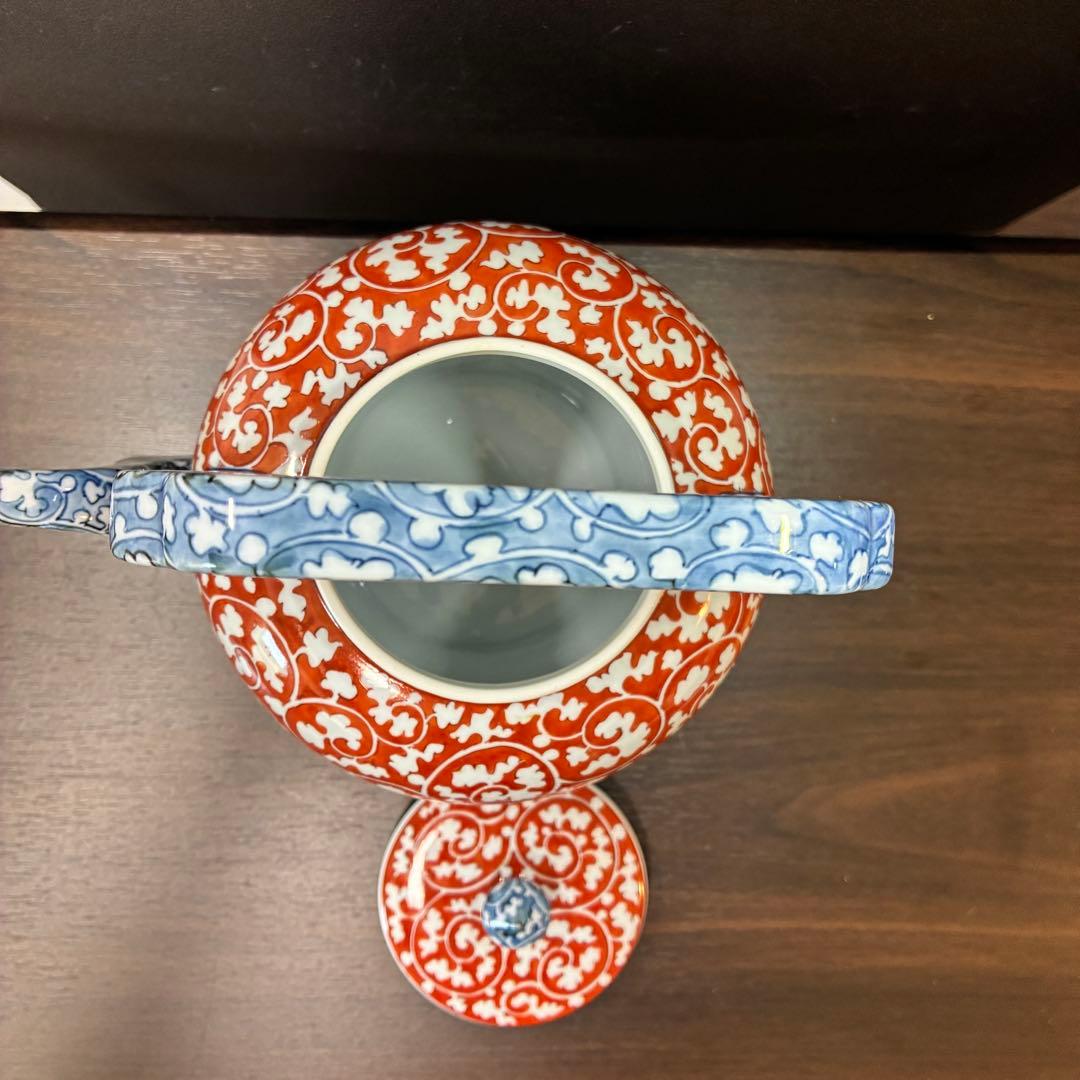 源右衛門窯　希少　赤絵更紗唐花紋