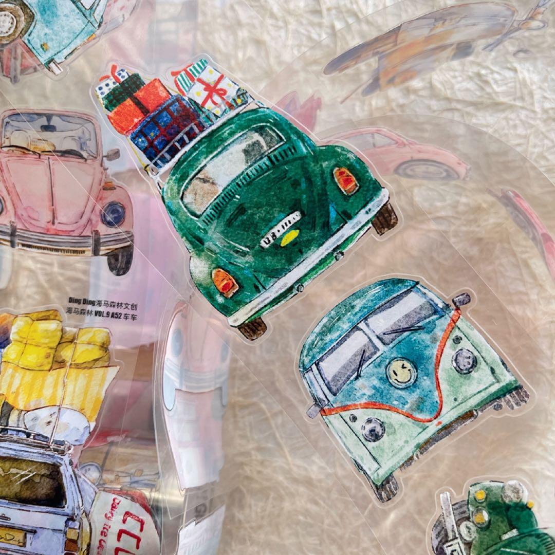 新品　DINGDING　A52車車　PET霧面型抜きタイプマスキングテープ　5m