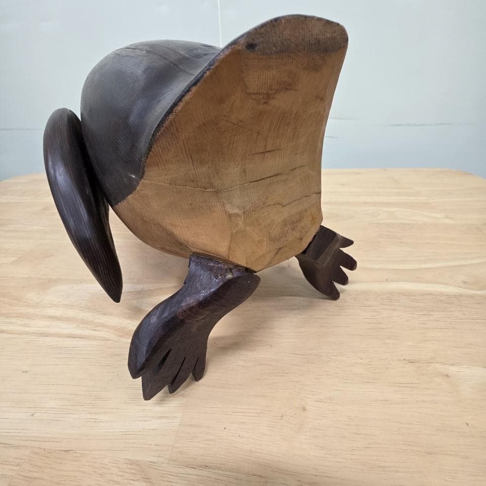 木製 ペンギンの彫刻 高さ約42cm 置物 インテリア アンティーク 昭和レトロ