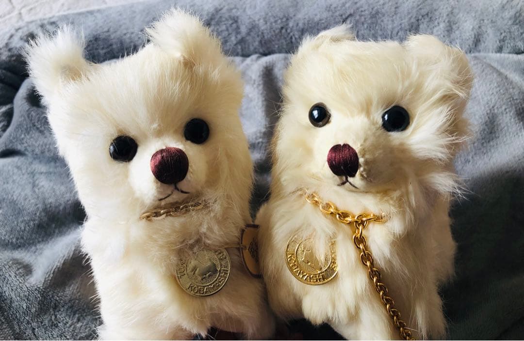 コバヤシぬいぐるみ　犬　ポメラニアン　スピッツ　昭和レトロ　ぬいぐるみ　ホワイト