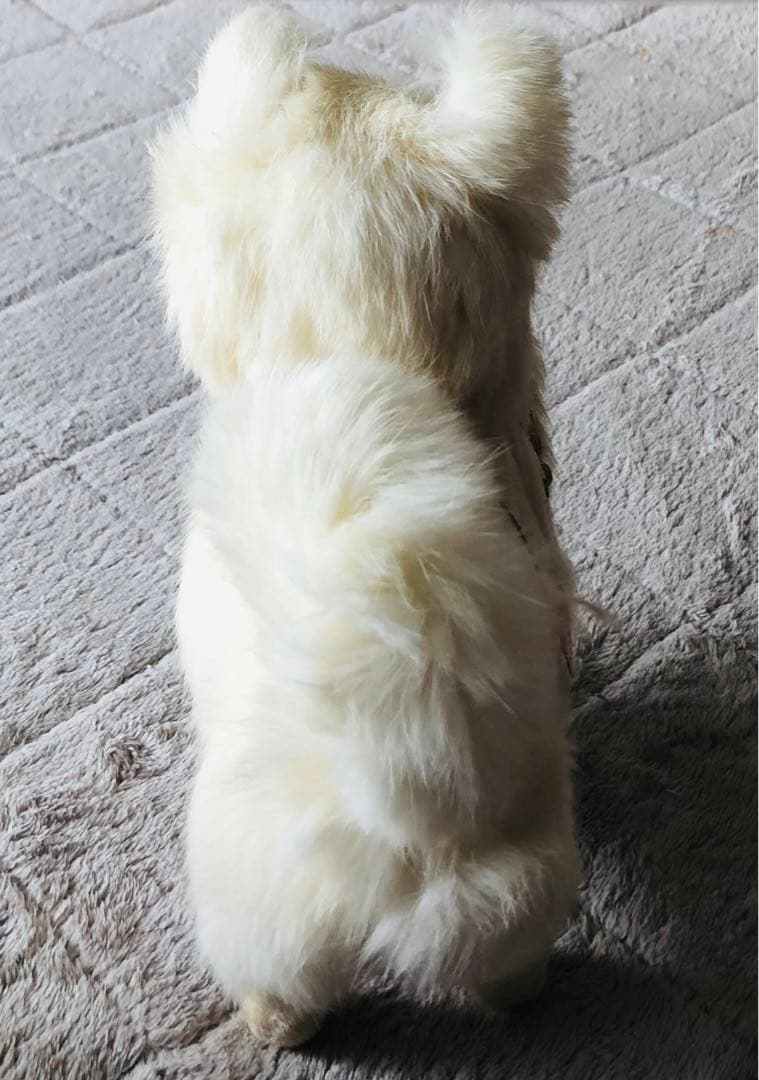 コバヤシぬいぐるみ　犬　ポメラニアン　スピッツ　昭和レトロ　ぬいぐるみ　ホワイト