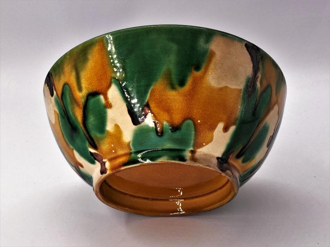 【 倣唐三彩 中鉢 】 清～民国期 中国古玩 骨董