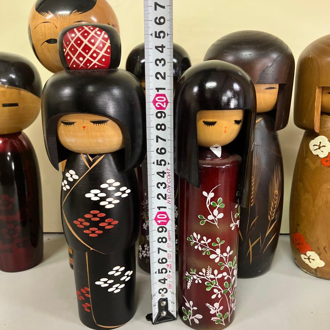 D-3 昭和レトロ レトロモダン こけし 7体セット 伝統工芸 郷土玩具 和風